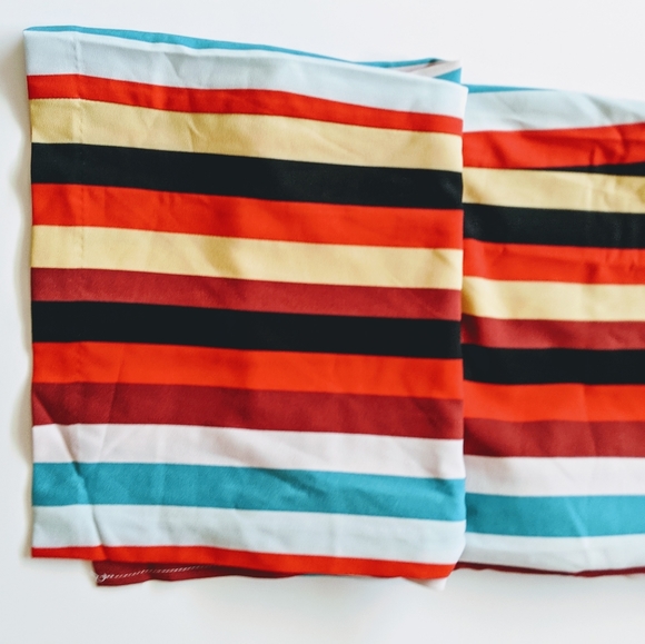 NWT Colorful Striped Wide Leg Pants w/Tie Front - Picture 7 of 8